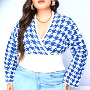 SWEATER Blue Houndstooth